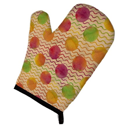 Carolines Treasures Watercolor Rainbow Dots and Sqiggles Oven Mitt BB7514OVMT
